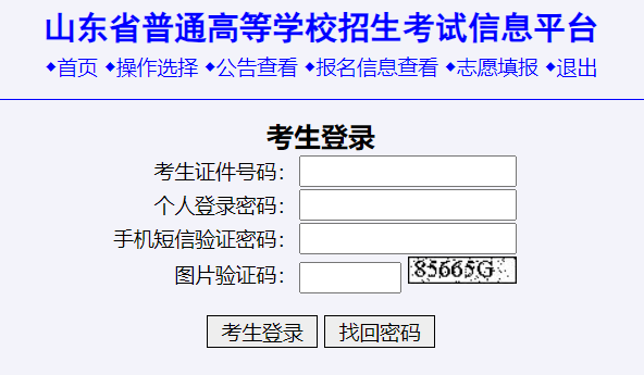 山東省普通高等學(xué)校招生考試信息平臺
